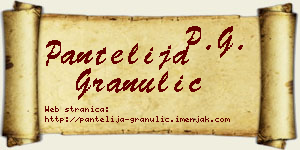 Pantelija Granulić vizit kartica